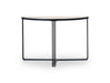 White Marble Top & Polished Chrome Frame Demi Lune Console Table-Cheshire Furniture Outlet
