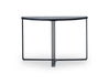 White Marble Top & Polished Chrome Frame Demi Lune Console Table-Cheshire Furniture Outlet