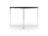 White Marble Top & Polished Chrome Frame Demi Lune Console Table-Cheshire Furniture Outlet