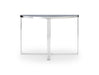 White Marble Top & Polished Chrome Frame Demi Lune Console Table-Cheshire Furniture Outlet