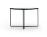 White Marble Top & Polished Chrome Frame Demi Lune Console Table-Cheshire Furniture Outlet