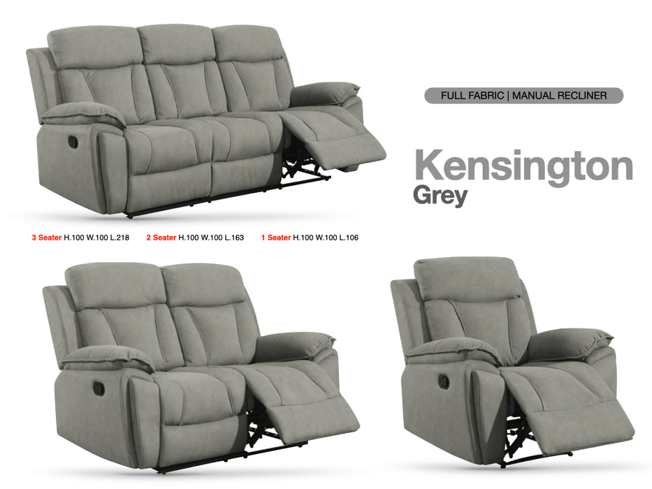 Kensington 2 Seater Recliner Grey