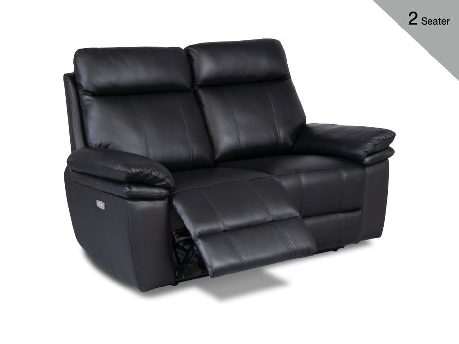 Horizon 2 Seater Leather Black
