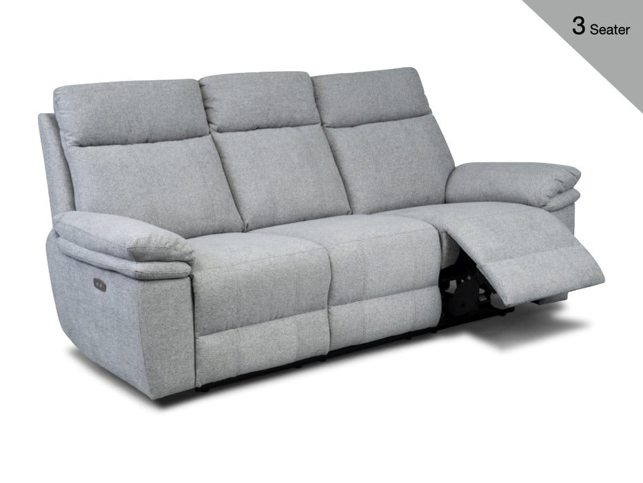 Horizon 3+1+1 Electric Reclining Suite Light Grey