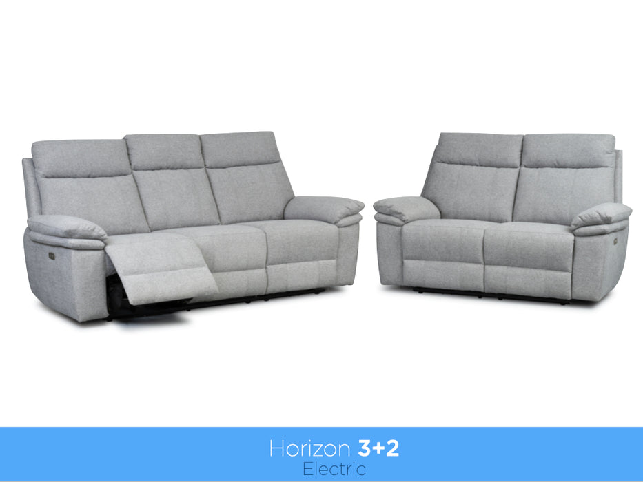 Horizon 3+2 Electric Reclining Suite Light Grey