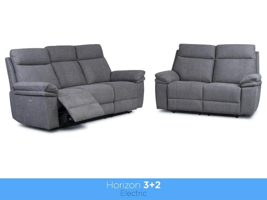Horizon 3+2 Electric Reclining Suite Dark Grey