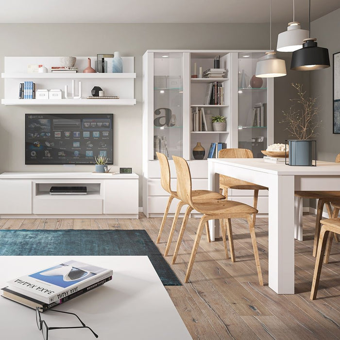 Fribo Rectangular 4-6 Seater Extending Dining Table 140-180cm in White