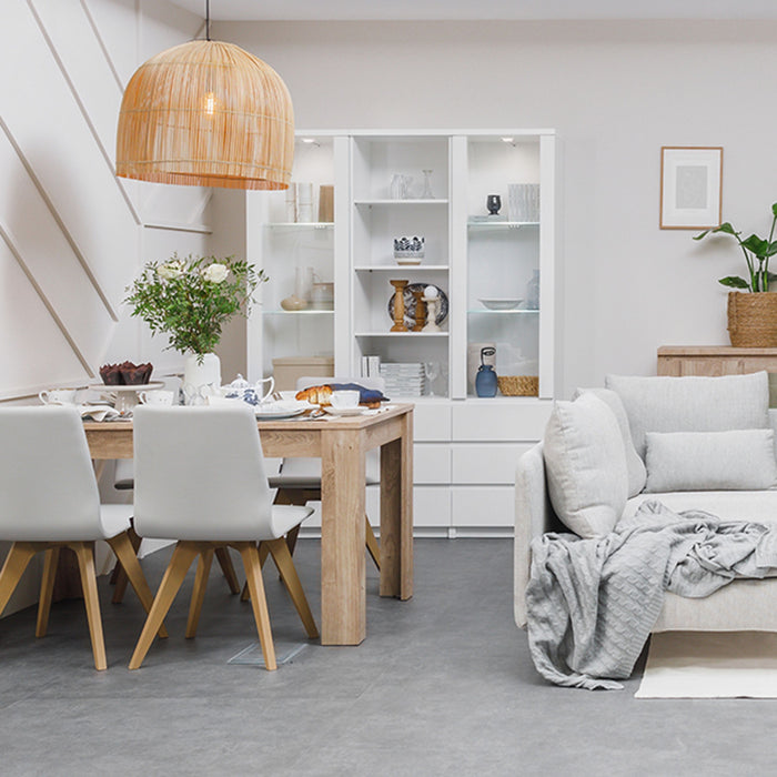 Fribo Rectangular 4-6 Seater Extending Dining Table 140-180cm in Oak