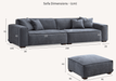 Aluxo Dakota 4 seater with Chaise - Charcoal Boulce-Cheshire Furniture Outlet
