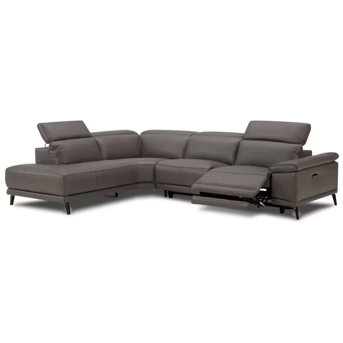 SlateLux Power Reclining Leather Sectional Sofa-Cheshire Furniture Outlet
