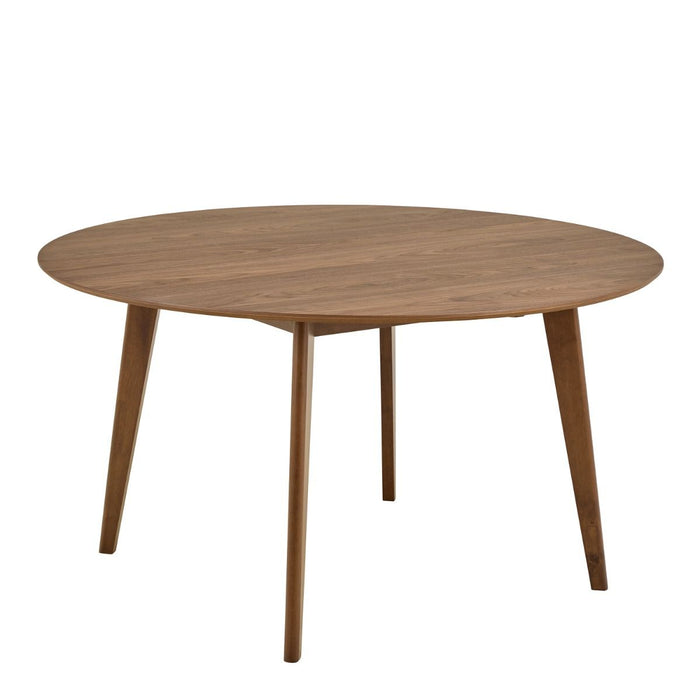 Roxby 4 Seater Round Dining Table in Walnut 140x76cm