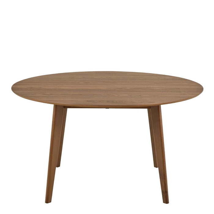 Roxby 4 Seater Round Dining Table in Walnut 140x76cm