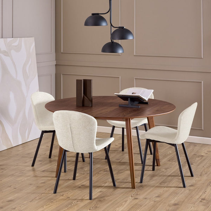 Roxby 4 Seater Round Dining Table in Walnut 140x76cm