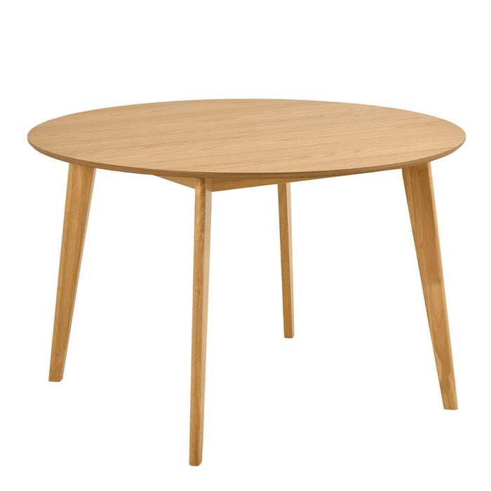 Roxby 4 Seater Round Dining Table in Matt Oak 120x76cm
