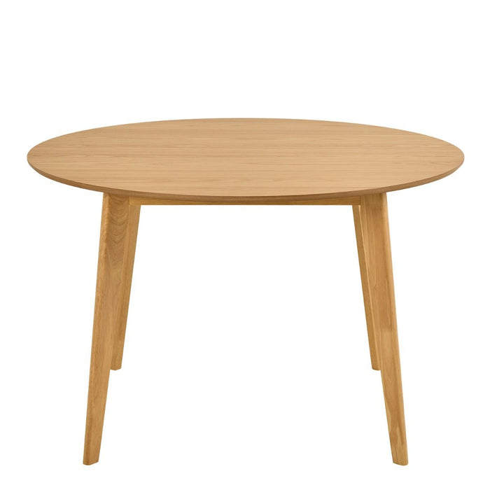 Roxby 4 Seater Round Dining Table in Matt Oak 120x76cm