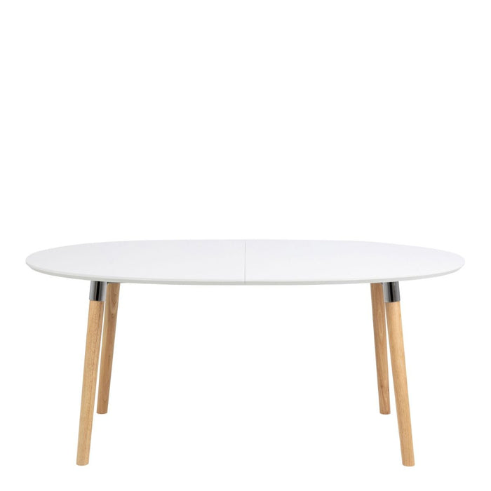 Belina 8 Seater Oval Dining Table in White & Oak 270x74cm