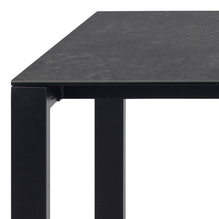 Brentford Matt Black Ceramic 6 Seater Dining Table, Rectangular 200x75cm