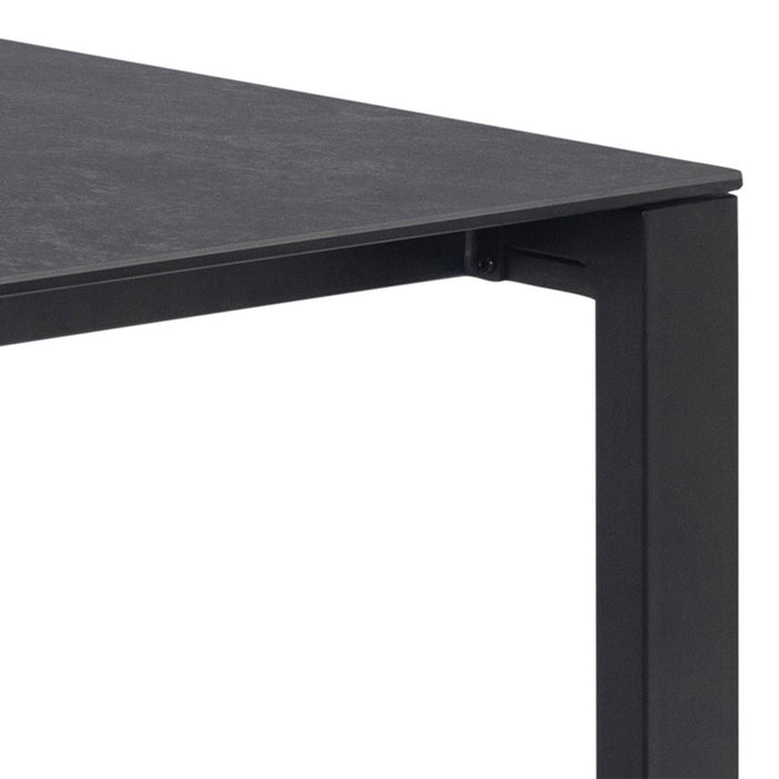 Brentford Matt Black Ceramic 6 Seater Dining Table, Rectangular 200x75cm