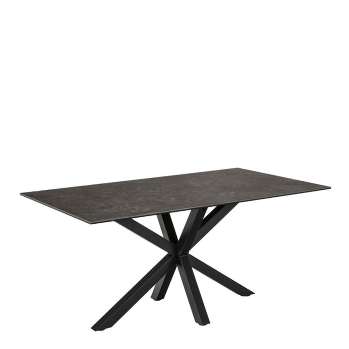 Furniture To Go, Heaven 4-6 Seater Rectangular Dining Table in Ceramic Black Top 160x75.5cm, Sold by Cheshire Furniture Outlet