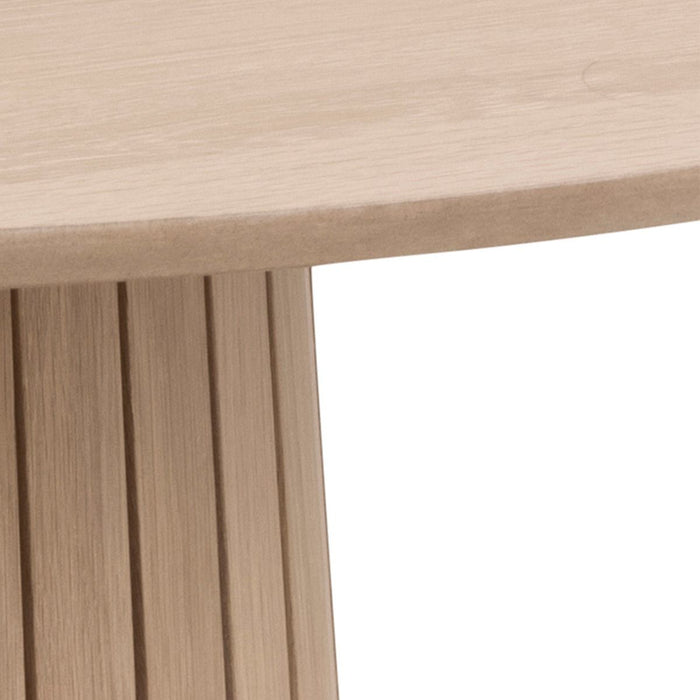 Christo 4 Seater Round Pedestal Dining Table in White Oak 120x75cm