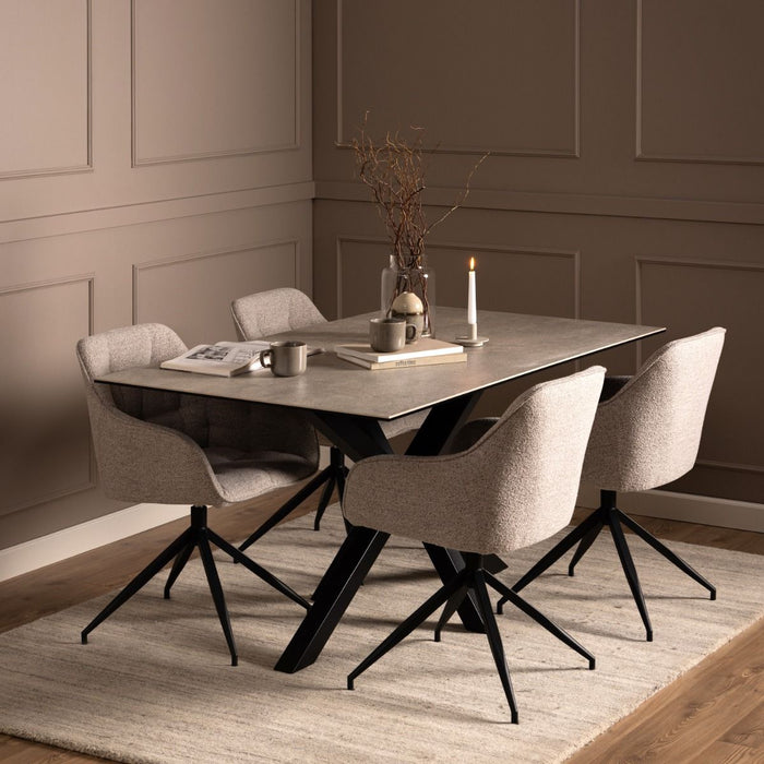 Furniture To Go, Heaven 4-6 Seater Rectangular Dining Table in Ceramic Grey 160x75.5cm, Sold by Cheshire Furniture Outlet