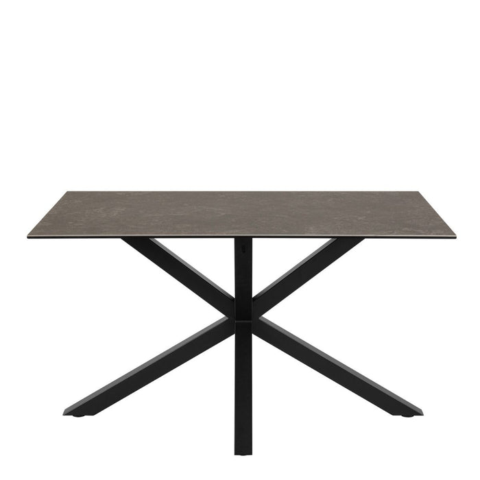 Heaven 4 Seater Rectangular Dining Table with Ceramic Black Top 135x75.5cm