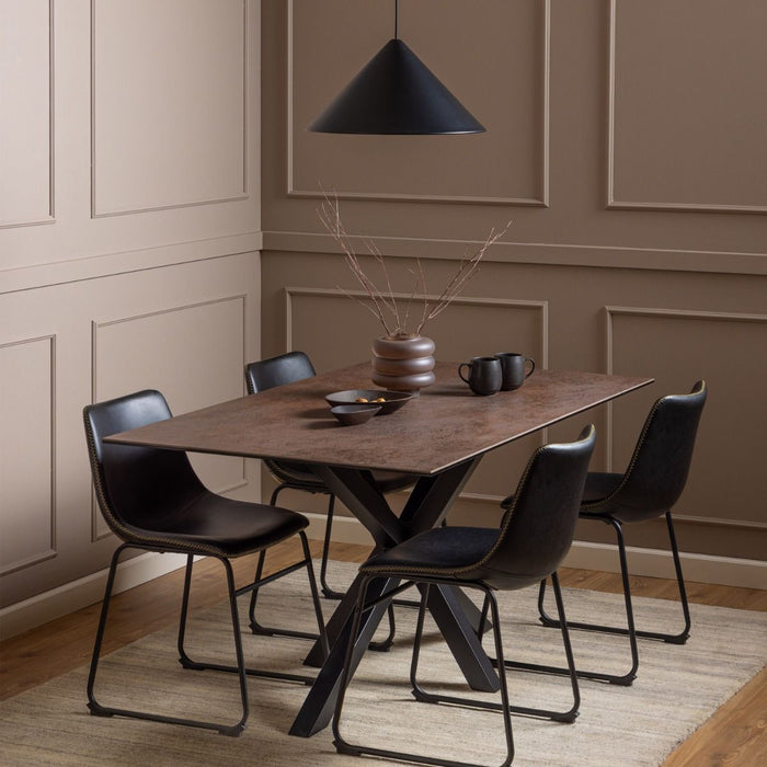 Furniture To Go, Heaven 4-6 Seater Rectangular Dining Table in Ceramic Rusty Brown 160x75.5cm, Sold by Cheshire Furniture Outlet