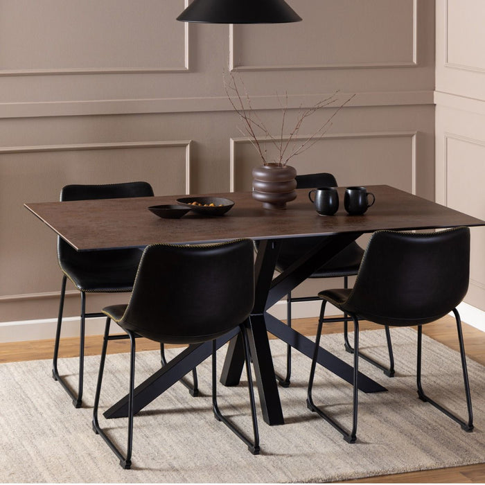 Furniture To Go, Heaven 4-6 Seater Rectangular Dining Table in Ceramic Rusty Brown 160x75.5cm, Sold by Cheshire Furniture Outlet
