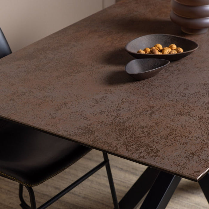 Furniture To Go, Heaven 4-6 Seater Rectangular Dining Table in Ceramic Rusty Brown 160x75.5cm, Sold by Cheshire Furniture Outlet