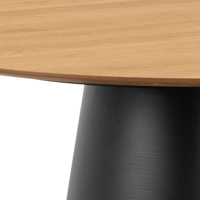 Soli 4 Seater Round Dining Table in Oak/Black 120x75cm