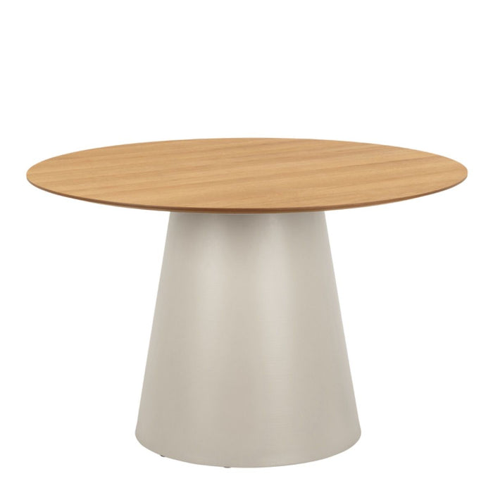 Soli 4 Seater Round Dining Table in Oak/Grey 120x75cm