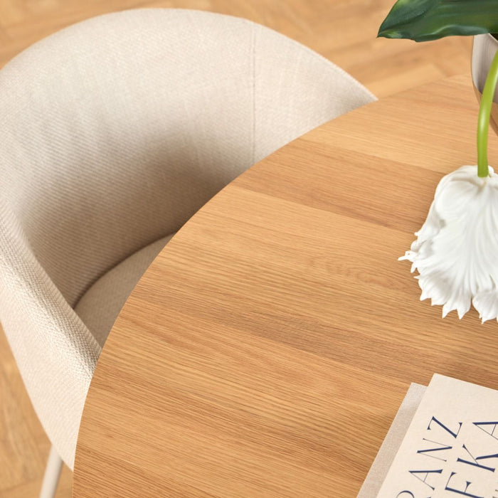 Soli 4 Seater Round Dining Table in Oak/Grey 120x75cm