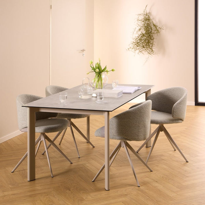 Palermo 6 Seater Ceramic Dining Table in Grey 160x75cm