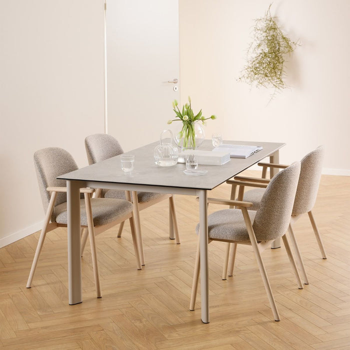 Palermo 6 Seater Ceramic Dining Table in Grey 160x75cm