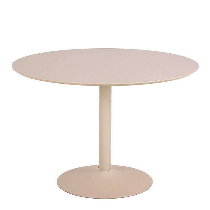 Furniture To Go, Ibiza 4 Seater Round Dining Table with Beige Top and Matt Beige Base 110x74cm