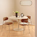 Furniture To Go, Ibiza 4 Seater Round Dining Table with Beige Top and Matt Beige Base 110x74cm