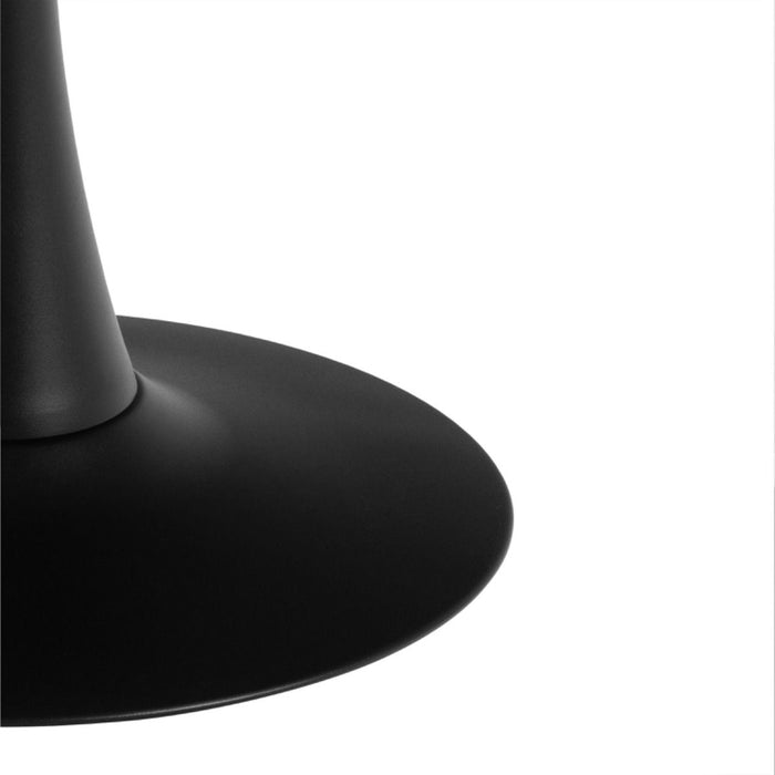 Malta 4 Seater Ceramic Round Dining Table Grey/Black 90x75cm