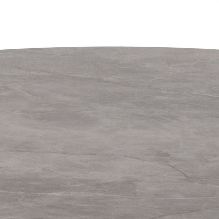 Malta 4 Seater Ceramic Round Dining Table Grey/Black 90x75cm