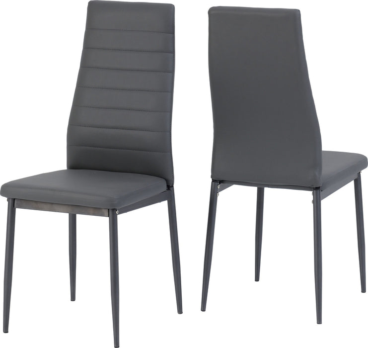 Abbey Dining Set – Grey Faux Leather