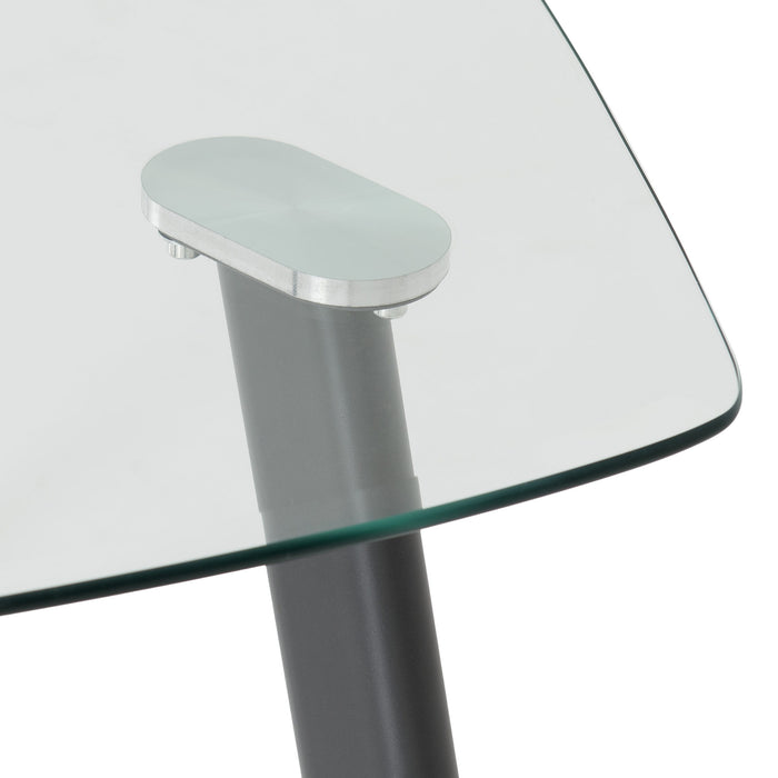 Abbey Dining Set – Grey Faux Leather