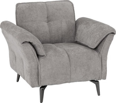 Amalfi 1 Seater Sofa, Grey Fabric