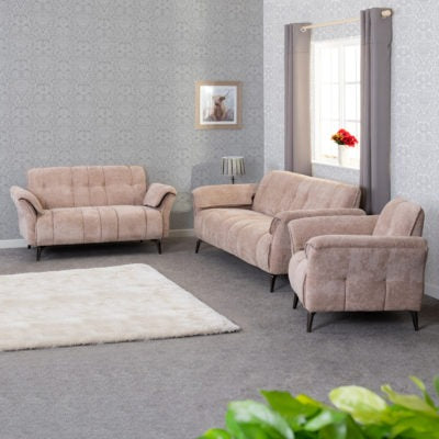 Amalfi 3 Seater Sofa, Champagne Fabric