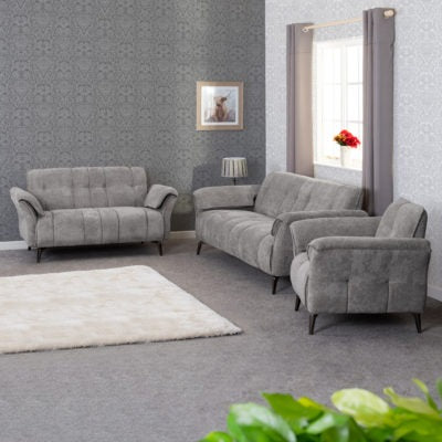Amalfi 3 Seater Sofa, Grey Fabric