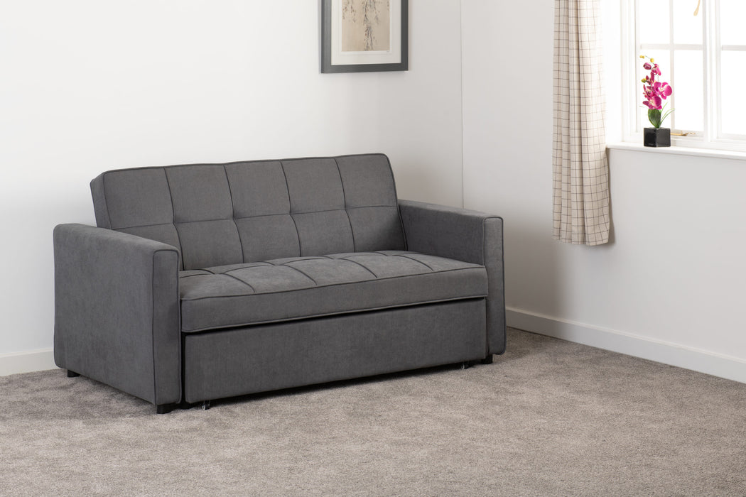 Astoria 2 Seater Sofa Bed, Dark Grey Fabric