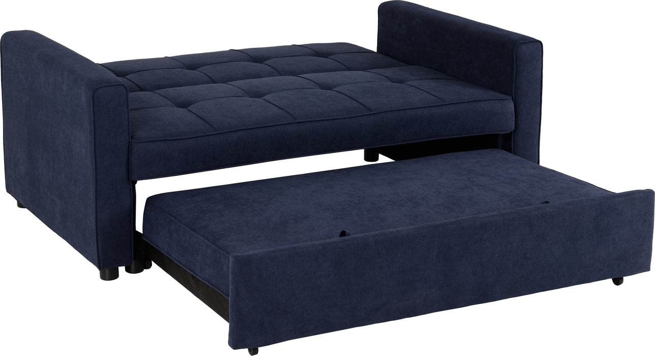 Astoria 2 Seater Sofa Bed, Navy Blue Fabric