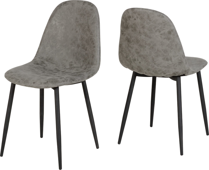 athens dining chair grey x 2