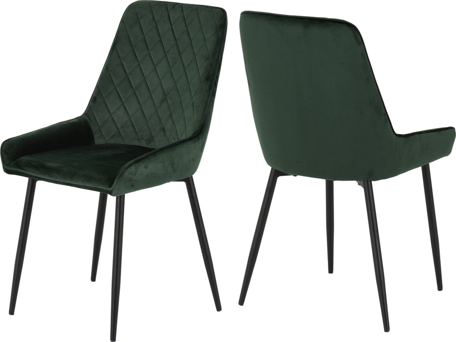 dining chair in velvet green sapphire 