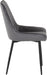 Quebec Straight Edge Dining chair Grey Velvet side view