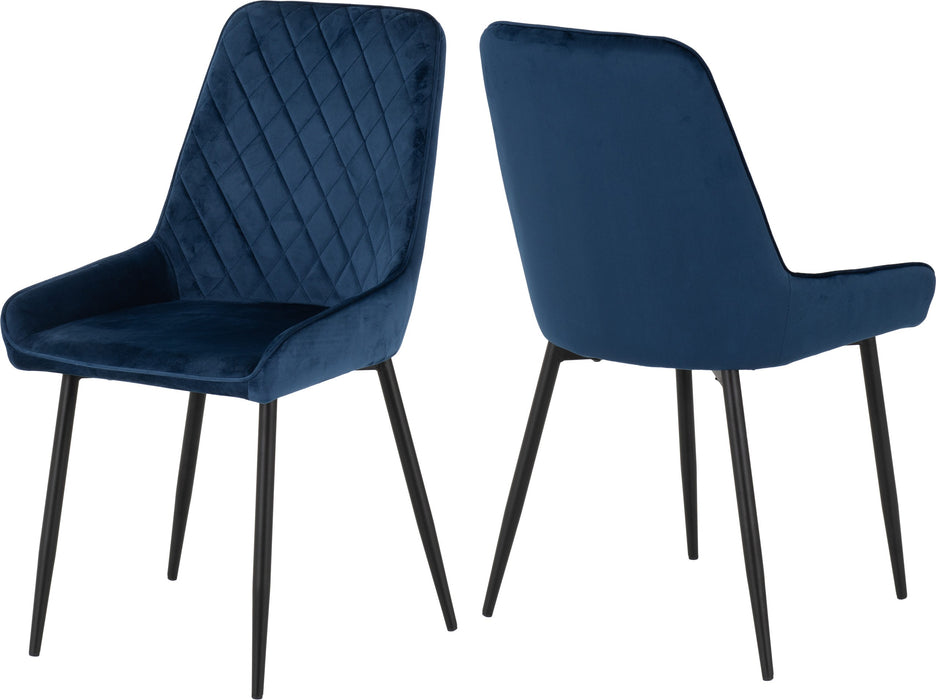 avery dining chair blue velvet