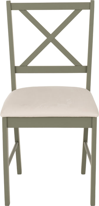 Balfour 1+4 Dining Set - Sage Green/Oak Effect/Mink Microsuede